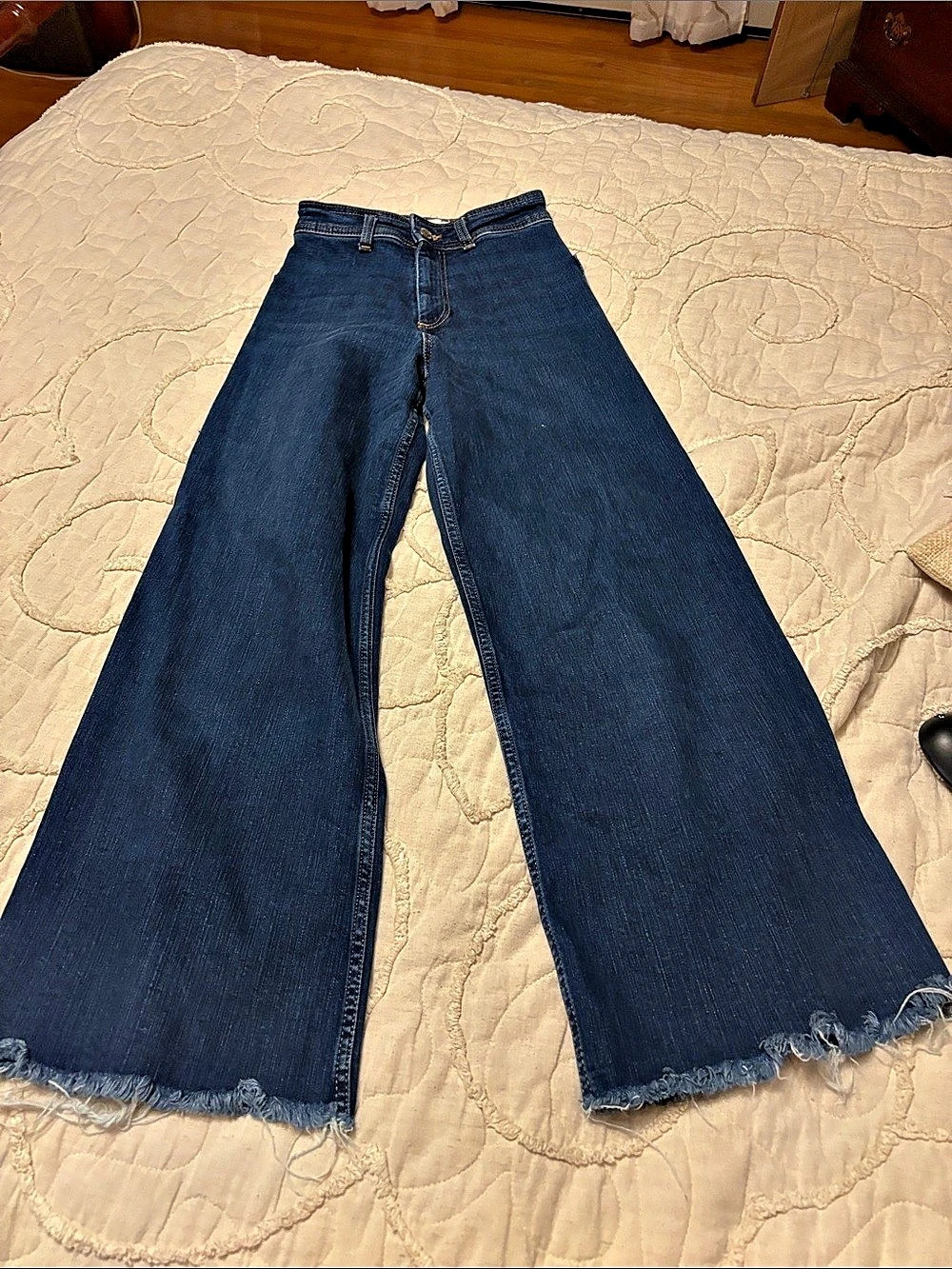 ZARA Wide Leg Jeans in Blue Size M (8)